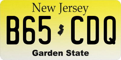 NJ license plate B65CDQ