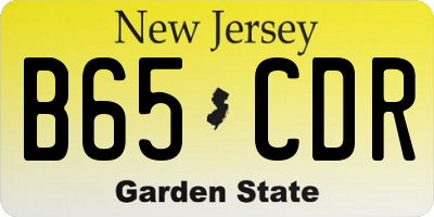 NJ license plate B65CDR