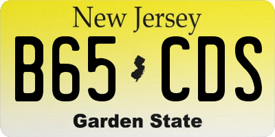 NJ license plate B65CDS