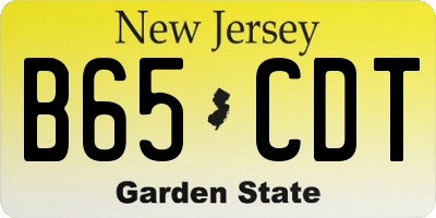 NJ license plate B65CDT