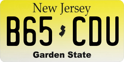 NJ license plate B65CDU