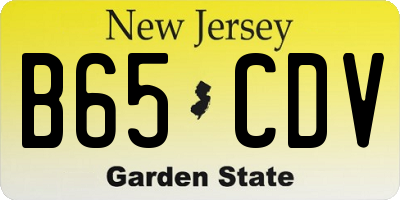NJ license plate B65CDV