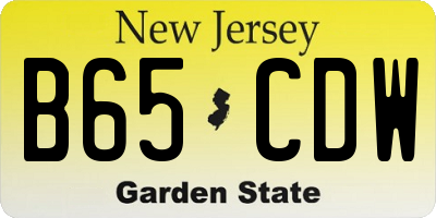 NJ license plate B65CDW