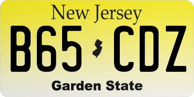NJ license plate B65CDZ