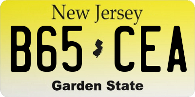 NJ license plate B65CEA