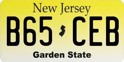 NJ license plate B65CEB