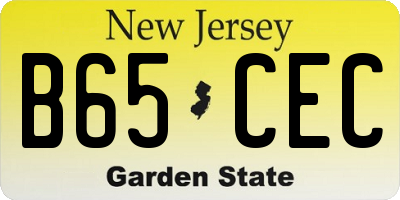 NJ license plate B65CEC