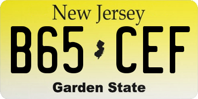 NJ license plate B65CEF