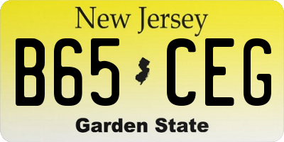 NJ license plate B65CEG