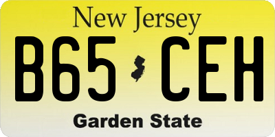 NJ license plate B65CEH