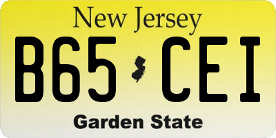 NJ license plate B65CEI