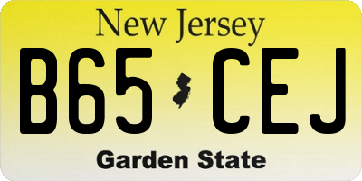 NJ license plate B65CEJ
