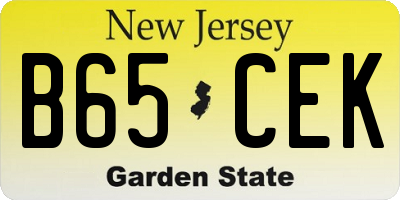 NJ license plate B65CEK