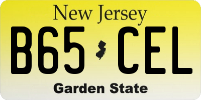 NJ license plate B65CEL