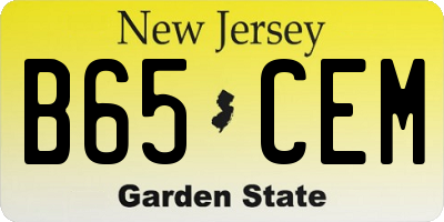 NJ license plate B65CEM