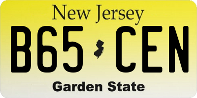 NJ license plate B65CEN