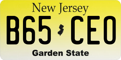 NJ license plate B65CEO
