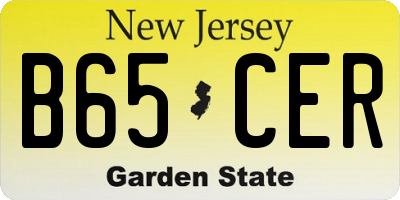NJ license plate B65CER