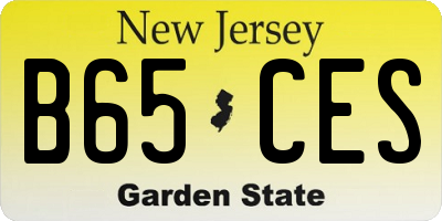 NJ license plate B65CES