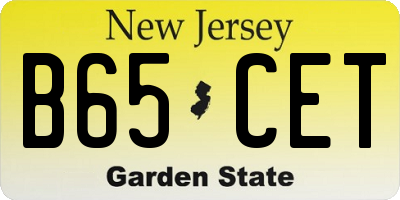 NJ license plate B65CET