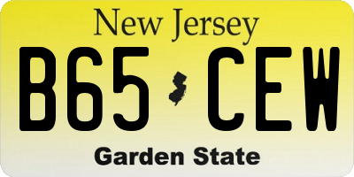 NJ license plate B65CEW