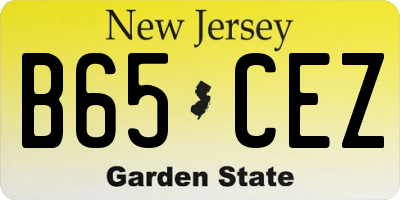 NJ license plate B65CEZ