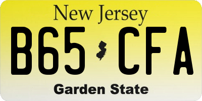 NJ license plate B65CFA