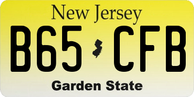 NJ license plate B65CFB