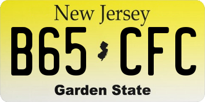 NJ license plate B65CFC