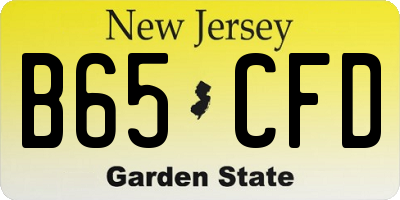 NJ license plate B65CFD