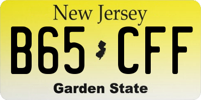 NJ license plate B65CFF