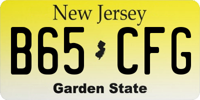 NJ license plate B65CFG