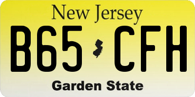 NJ license plate B65CFH