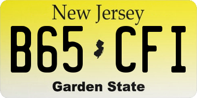 NJ license plate B65CFI