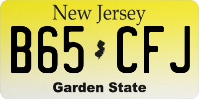 NJ license plate B65CFJ