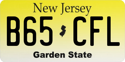 NJ license plate B65CFL