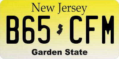 NJ license plate B65CFM