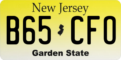 NJ license plate B65CFO