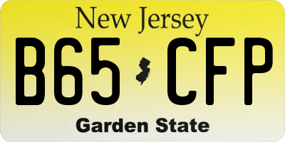 NJ license plate B65CFP