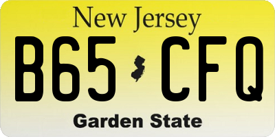 NJ license plate B65CFQ