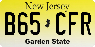 NJ license plate B65CFR