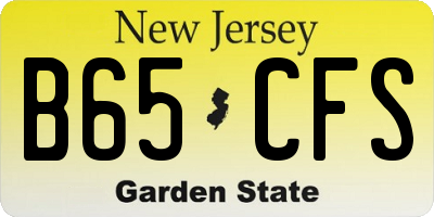 NJ license plate B65CFS