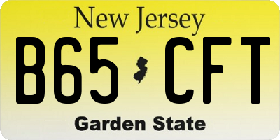 NJ license plate B65CFT