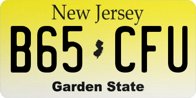 NJ license plate B65CFU