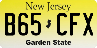 NJ license plate B65CFX