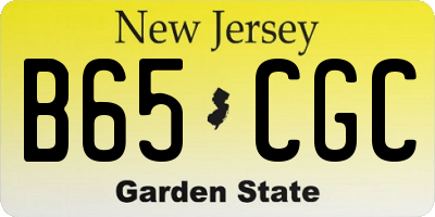 NJ license plate B65CGC