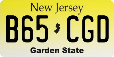 NJ license plate B65CGD