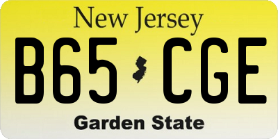 NJ license plate B65CGE