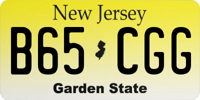 NJ license plate B65CGG