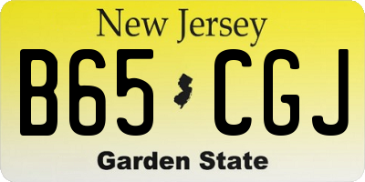 NJ license plate B65CGJ